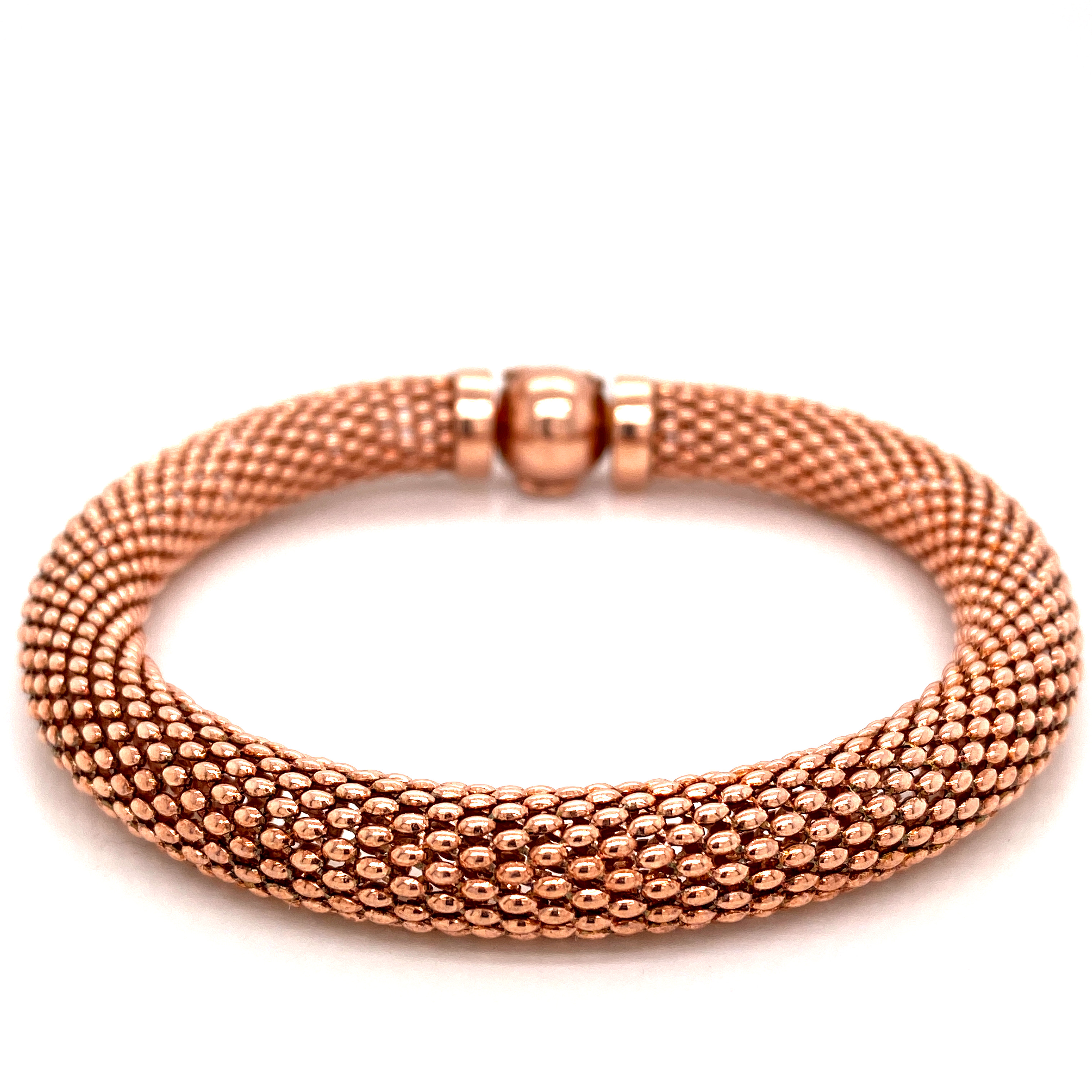HOLLOW ROSE SILVER FLEXIBLE BRACELET 
