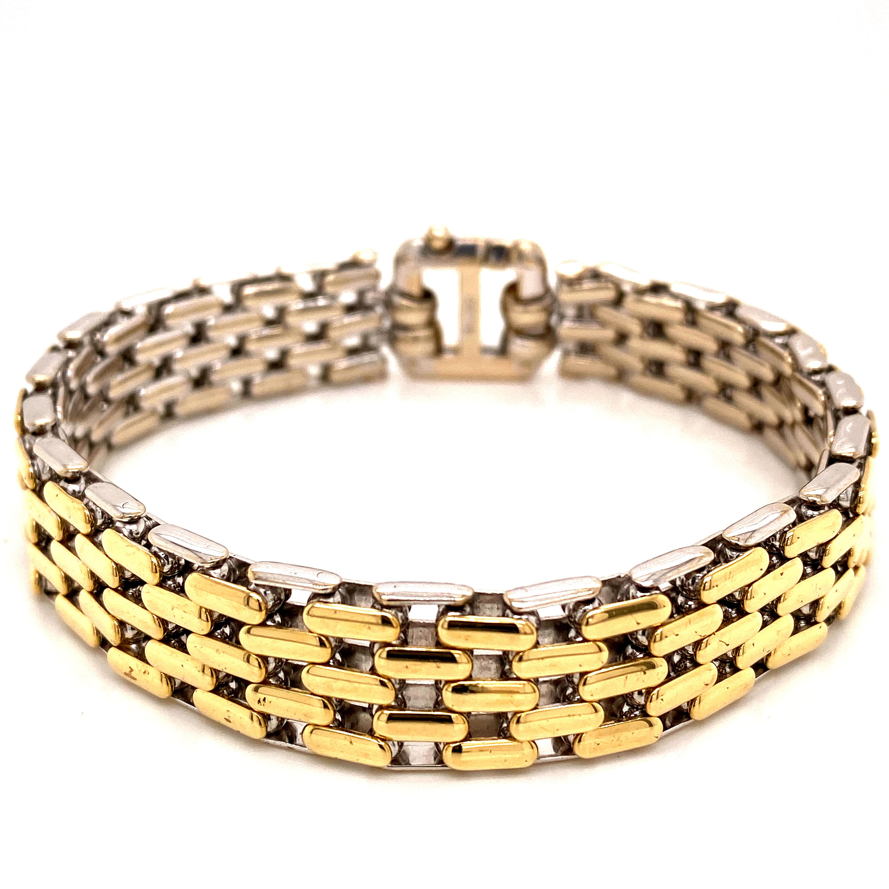 18K TWO TONE REVERSIBLE YELLOW & WHITE GOLD BRACELET  