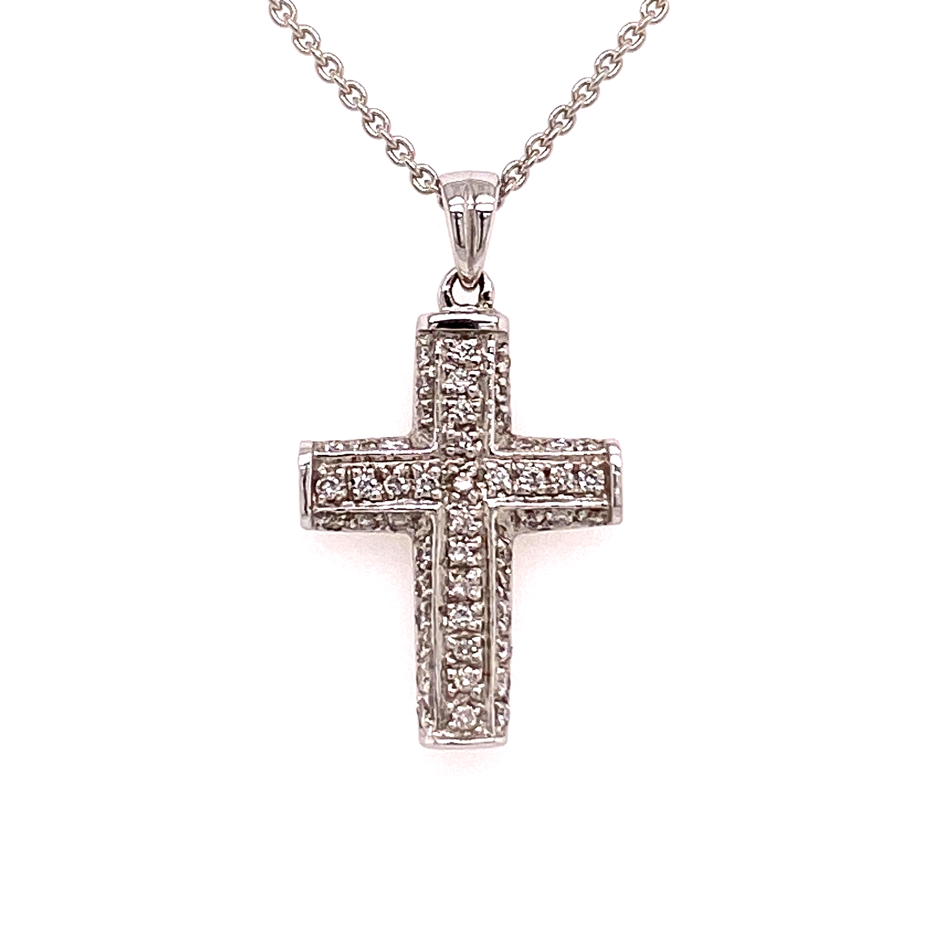 WHITE GOLD DIAMOND CROSS 