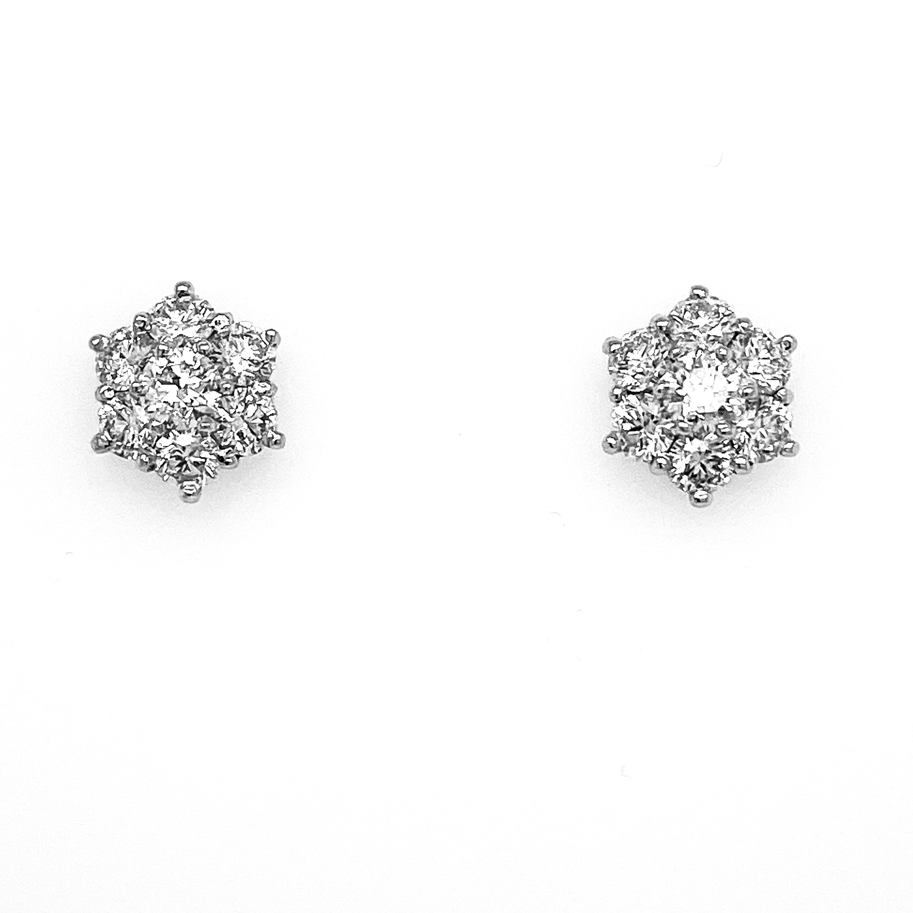 DIAMOND CLUSTER STUD EARRING 
