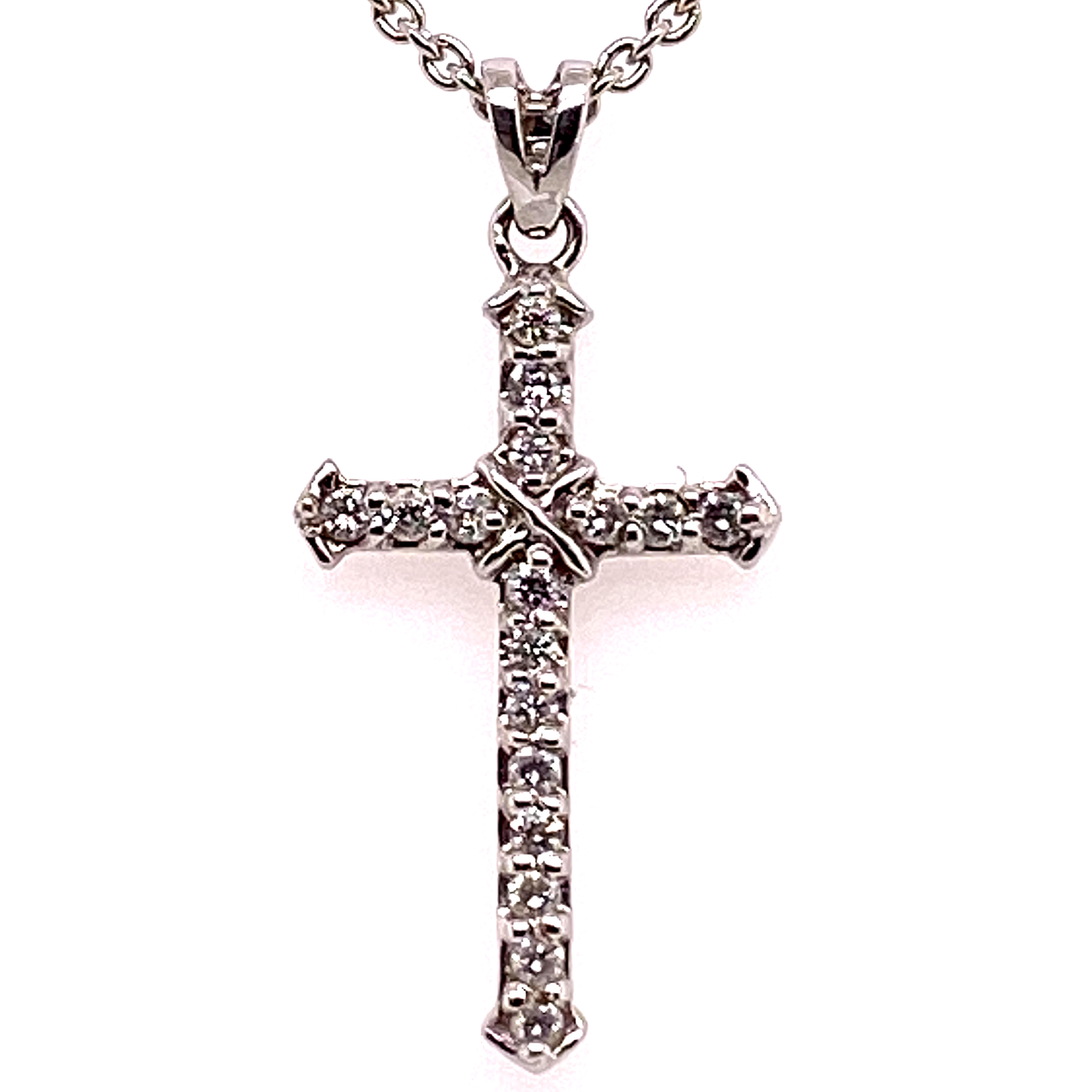 WHITE GOLD DIAMOND CROSS