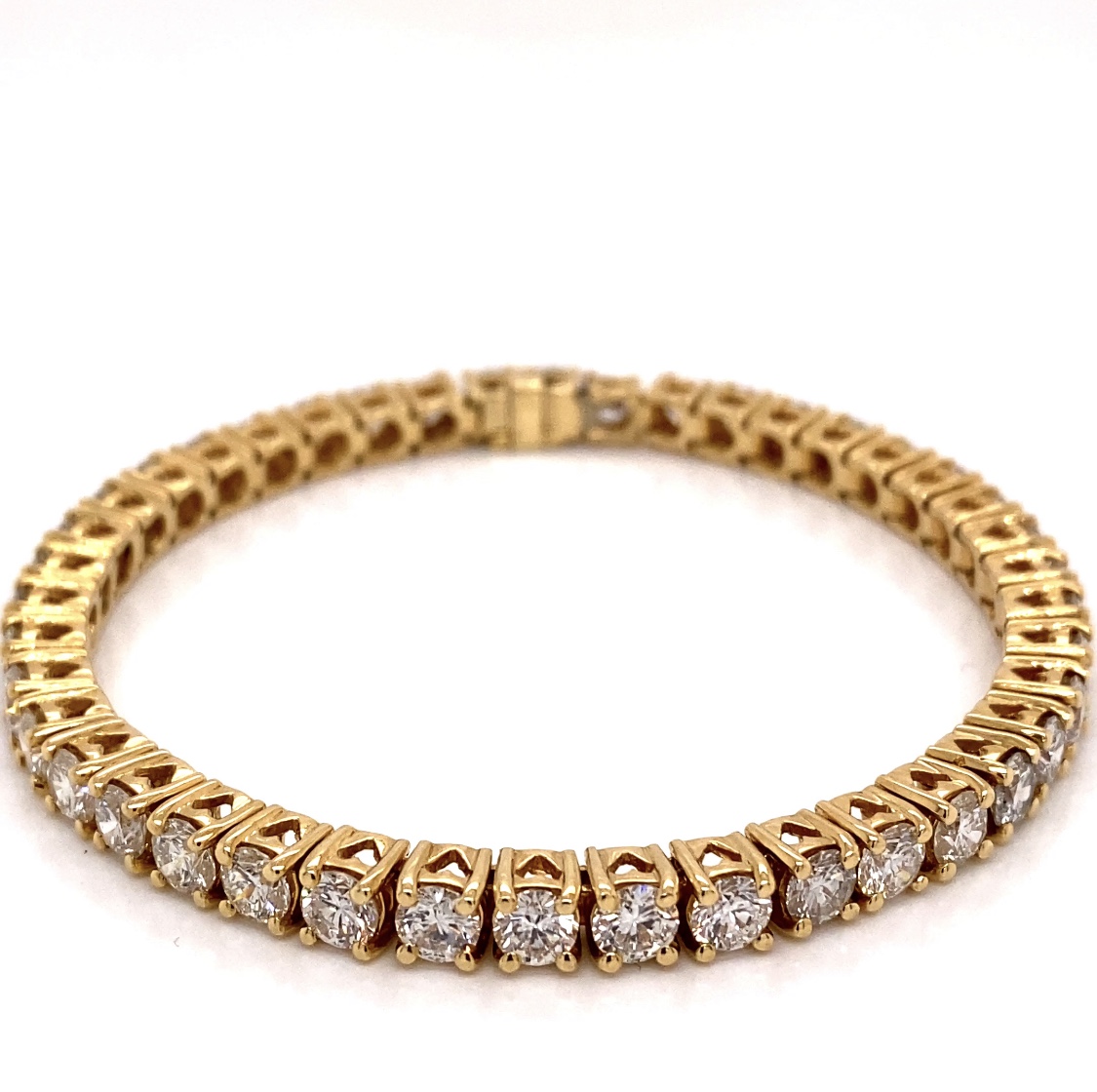 18K YELLOW GOLD TENNIS BRACELET 