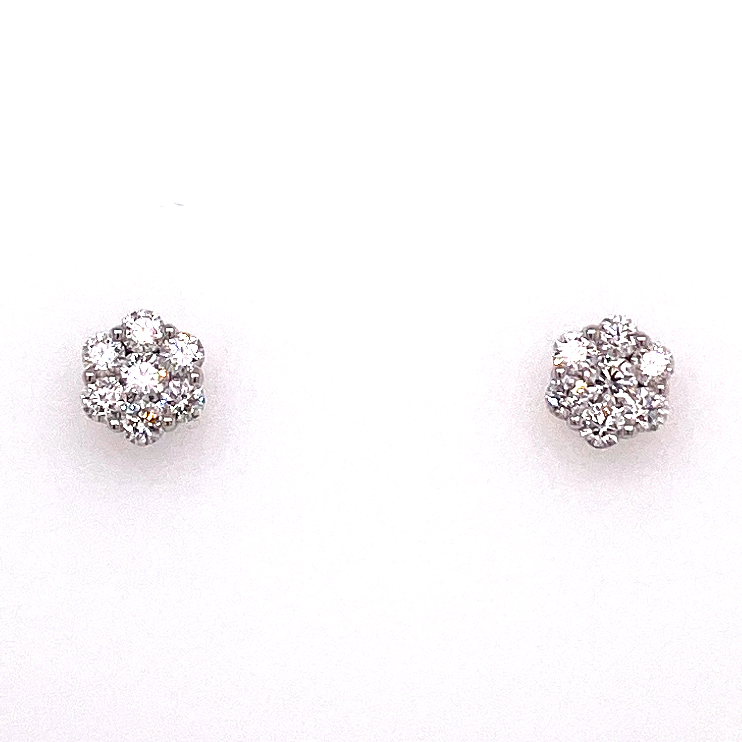 DIAMOND CLUSTER STUD EARRING 