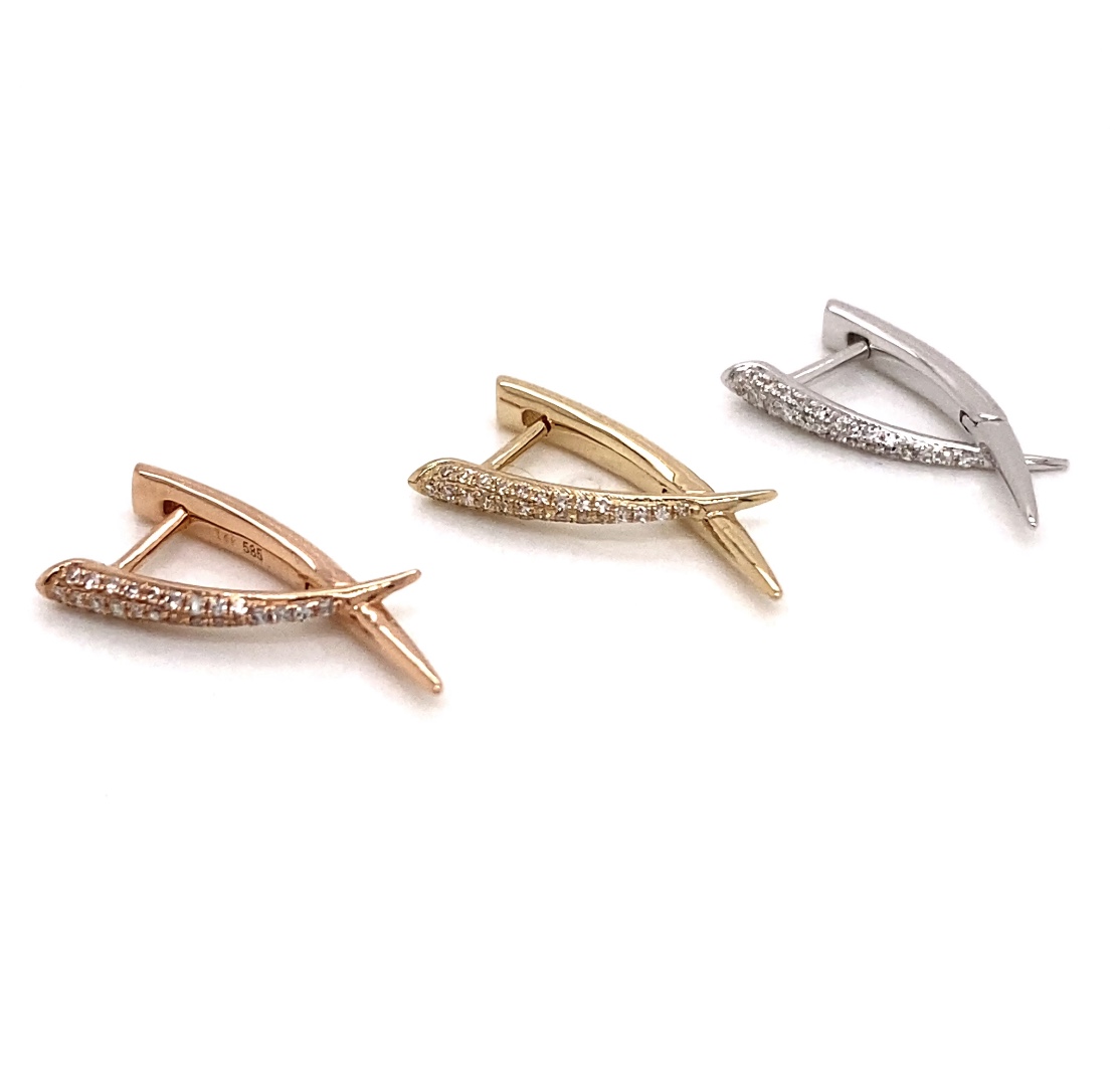 14K EARRINGS WITH DIAMONDS 
