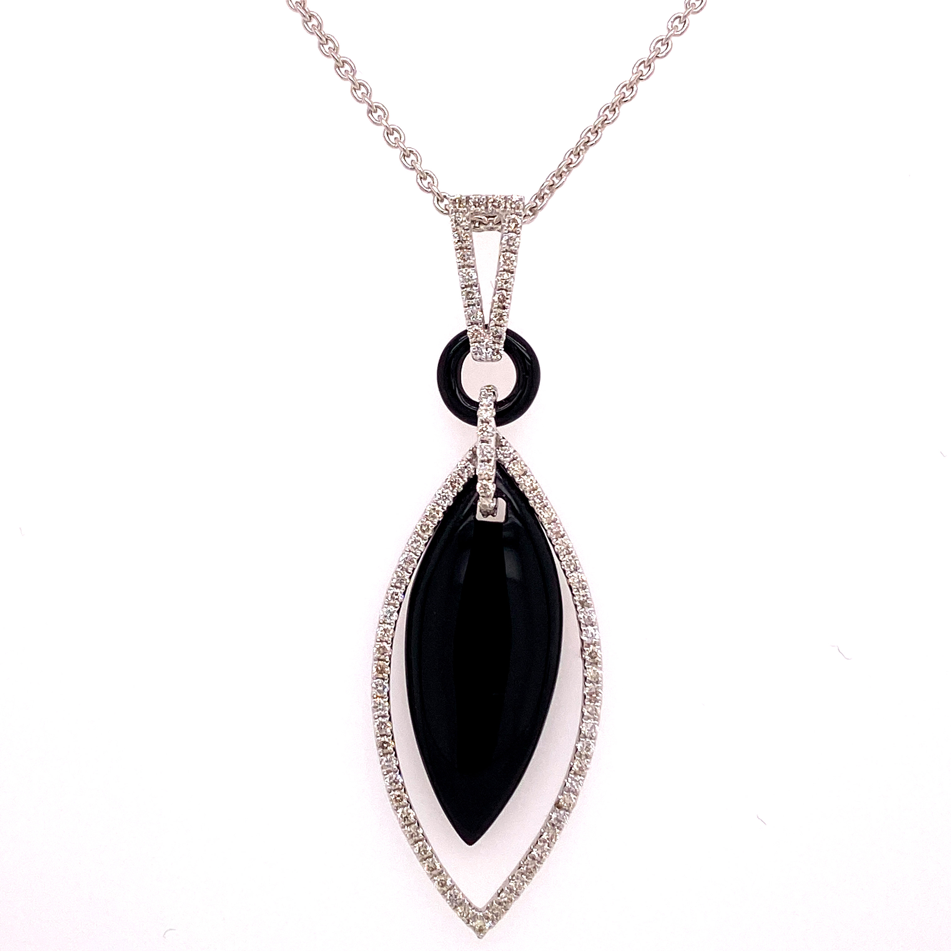 BLACK ONYX & DIAMOND PENDANT 